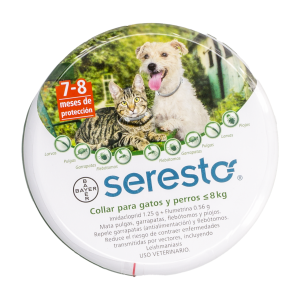 Seresto collar antipulgas para perros y gatos hasta 8 kg